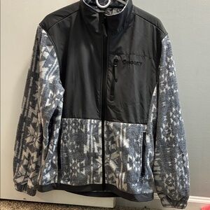 Hooey Black and Grey Patterned Fleece Jacket